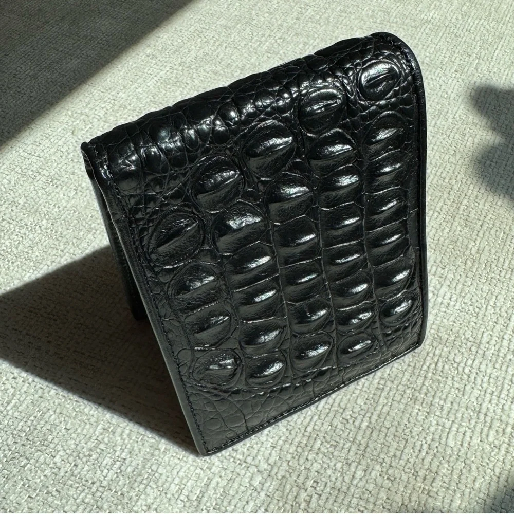 Bi-Fold Authentic Crocodile Leather Wallet 1D